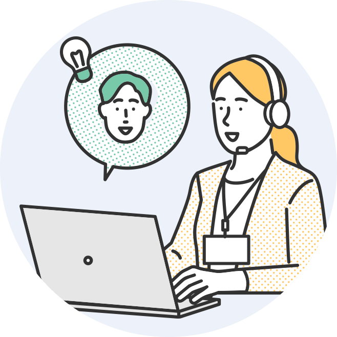 顧客対応するコールセンタースタッフ