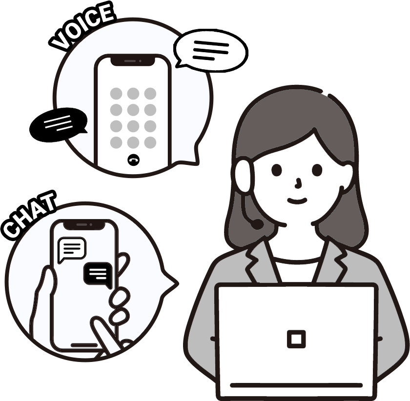 オペレーターの女性のイラスト