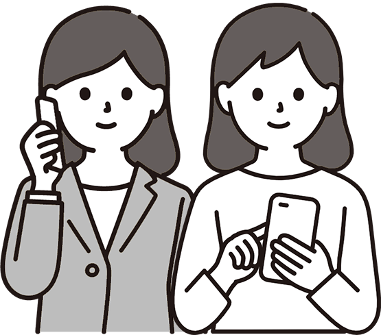 スマートフォンを利用する女性のイラスト