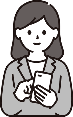 スマートフォンを操作する女性のイラスト